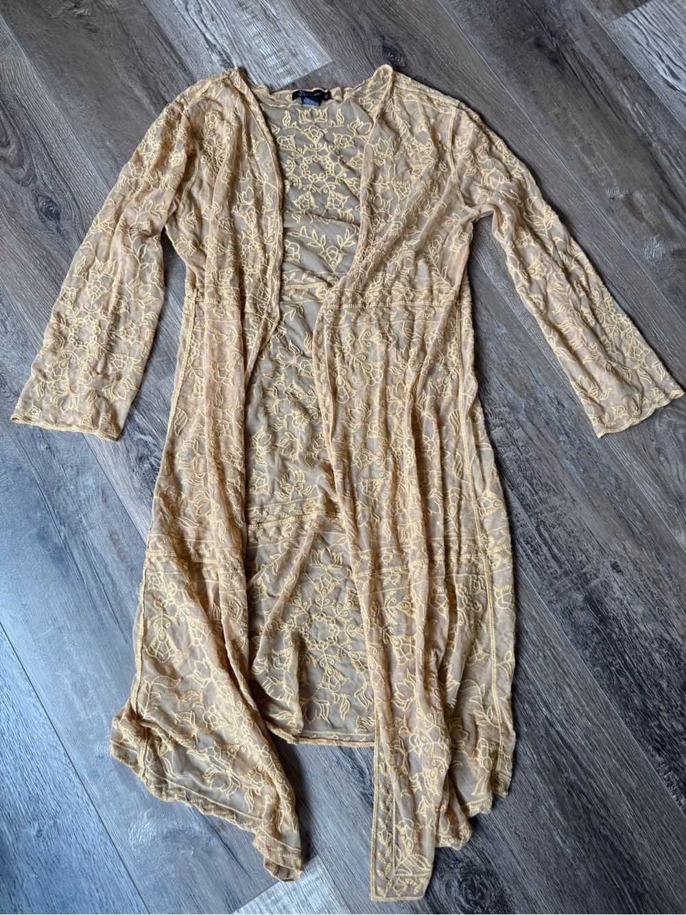 Miss Chievous Mustard Yellow Lace Duster